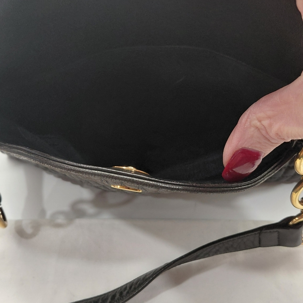 Bally Quilted Black Lambskin Shoulder Bag Vintage VGVC! - Picture 5 of 16